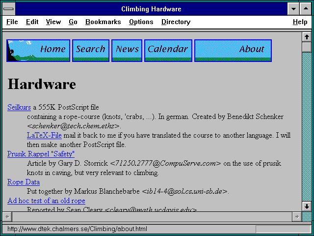 Screenshot of Climbing Hardware