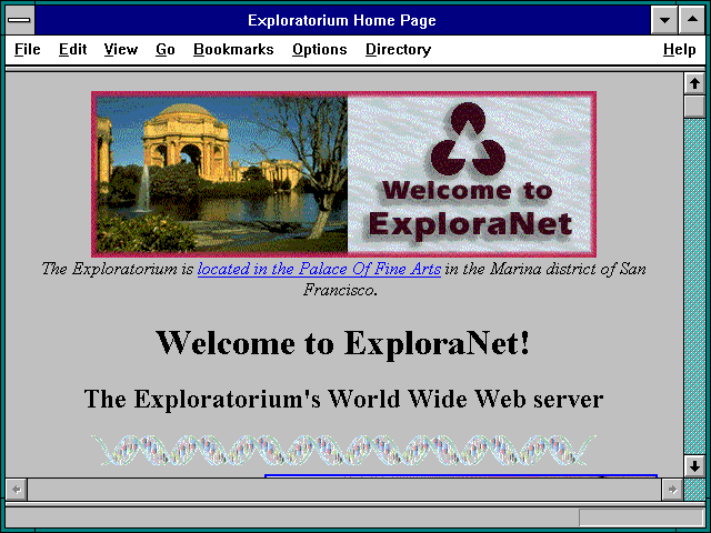 Screenshot of Exploratorium Home Page