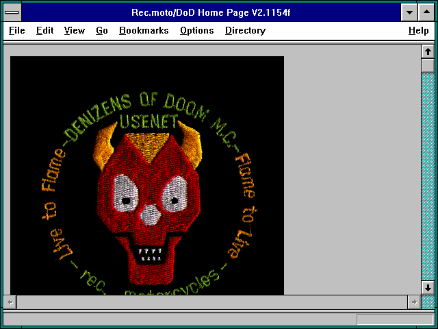 Screenshot of Rec.moto/DoD Home Page V2.1154f