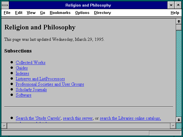 Screenshot of Religion and Philosophy