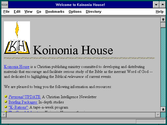 Screenshot of Welcome to Koinonia House!
