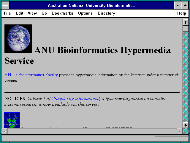 Screenshot of Australian National University Bioinformatics