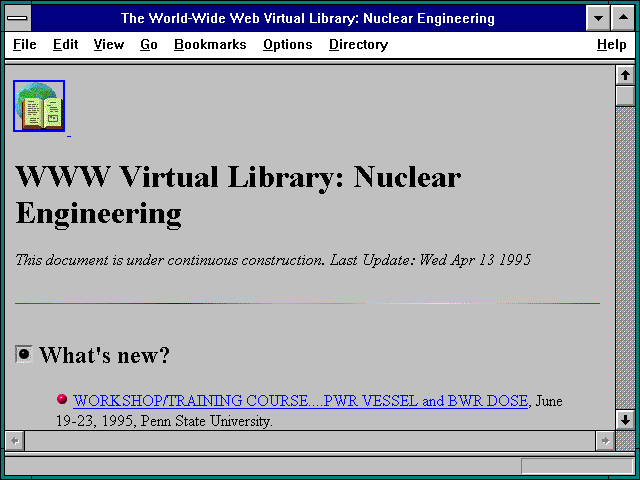 Screenshot of ENDF/B-6 Neutron Index