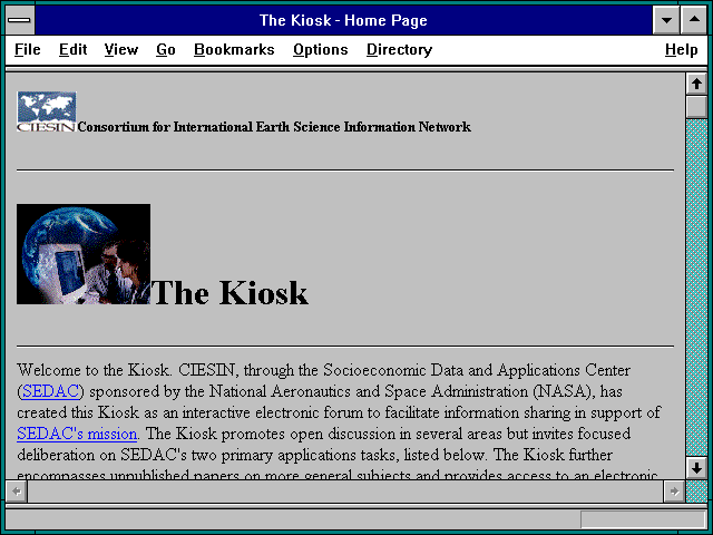 Screenshot of The Kiosk - Home Page