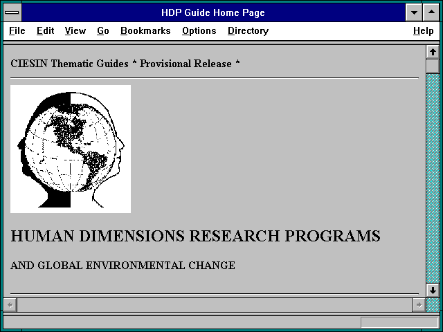 Screenshot of HDP Guide Home Page