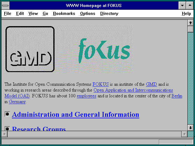 Screenshot of Telecommunications Information