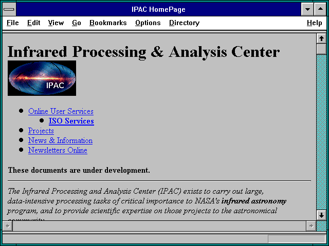 Screenshot of IPAC HomePage