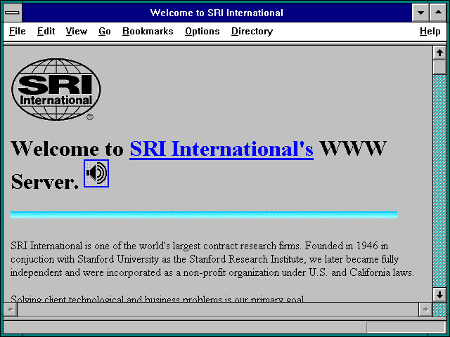 Screenshot of Welcome to SRI International