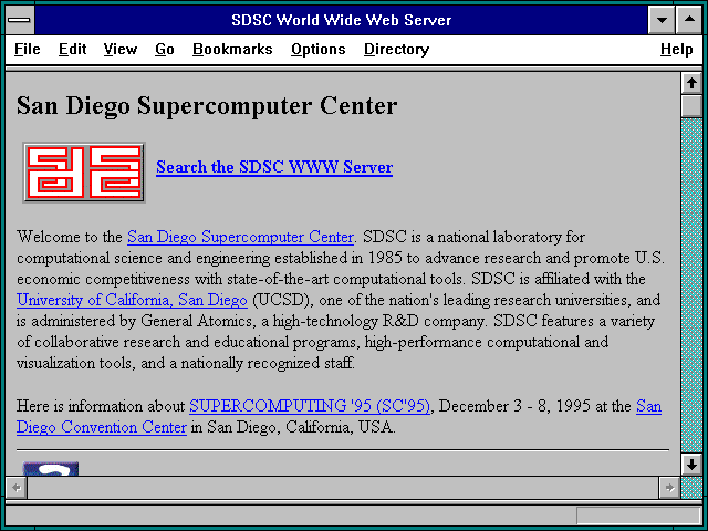 Screenshot of San Diego Supercomputer Center