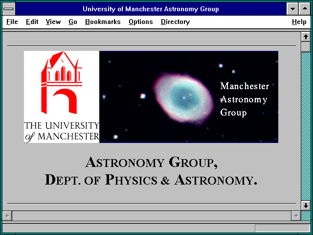 Screenshot of University of Manchester Astronomy Group