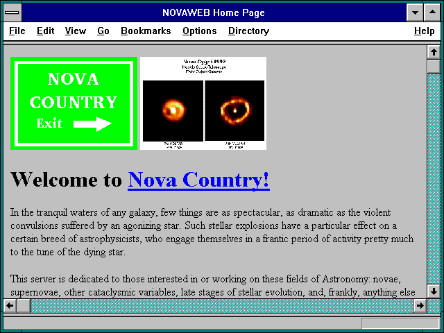 Screenshot of NOVAWEB Home Page