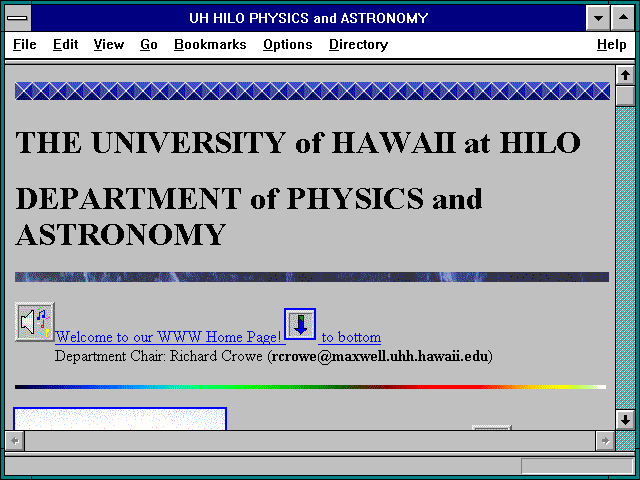 Screenshot of UH HILO PHYSICS and ASTRONOMY