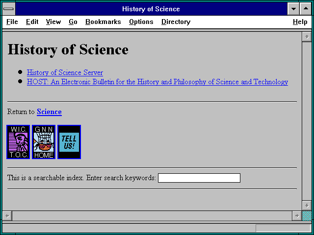 Screenshot of History of Science