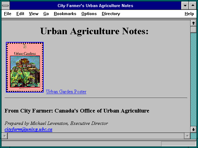 Screenshot of City Farmer's Urban Agriculture Notes