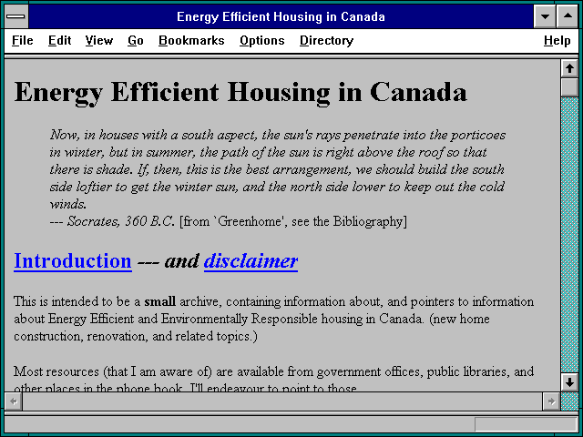 Screenshot of Energy Efficient Housing in Canada