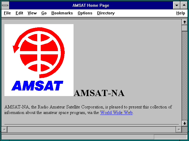 Screenshot of AMSAT Home Page