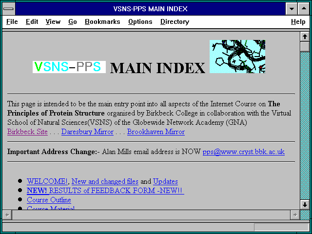 Screenshot of VSNS-PPS MAIN INDEX