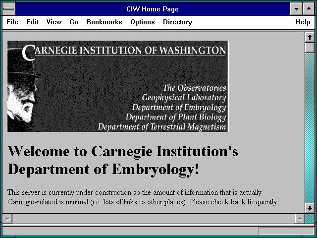 Screenshot of CIW Home Page