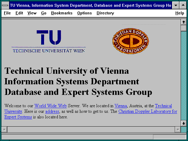 Screenshot of rmation System Department Database and Expert Systems Group Home Page