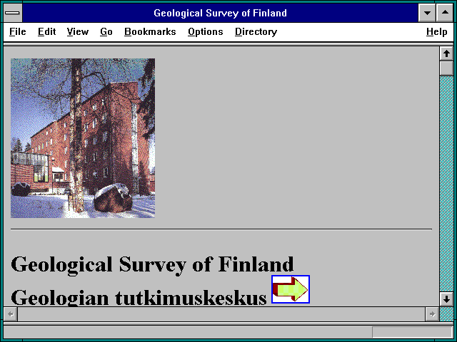 Screenshot of Geological Survey of Finland