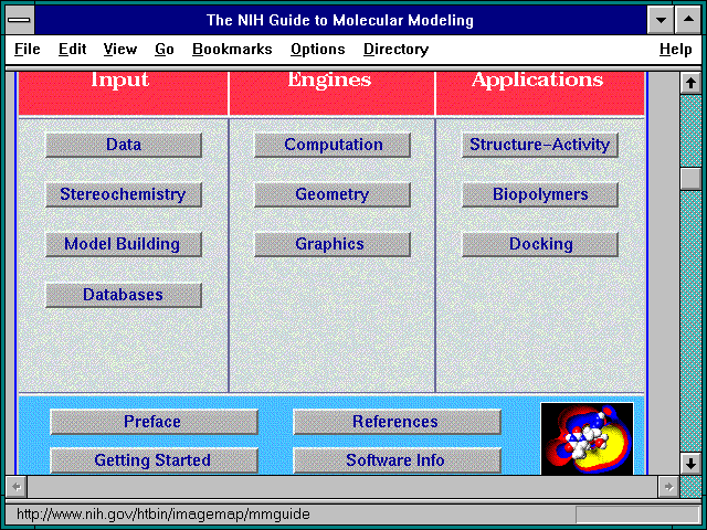 Screenshot of The NIH Guide to Molecular Modeling