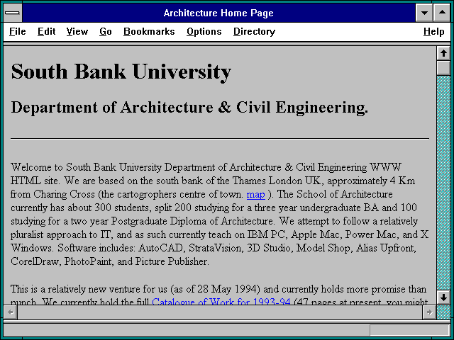 Screenshot of Architecture Home Page