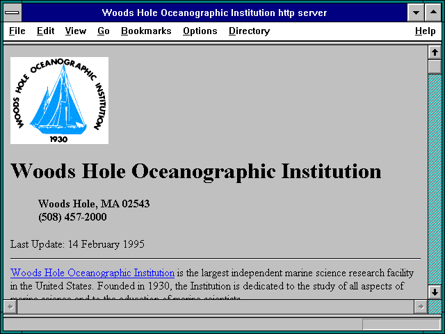 Screenshot of Woods Hole Oceanographic Institution http server