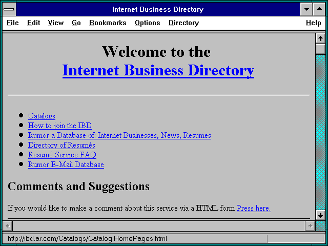 Screenshot of The Internet Business Directory