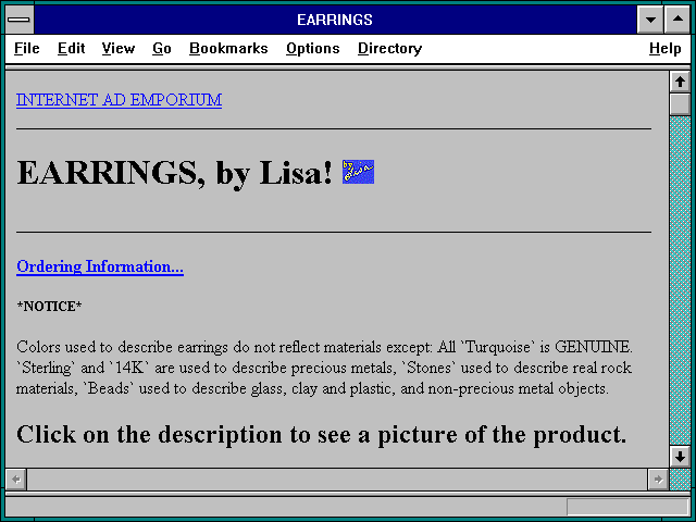 Screenshot of EARRINGS