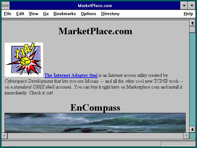 Screenshot of MarketPlace.com, The Internet Information Mall