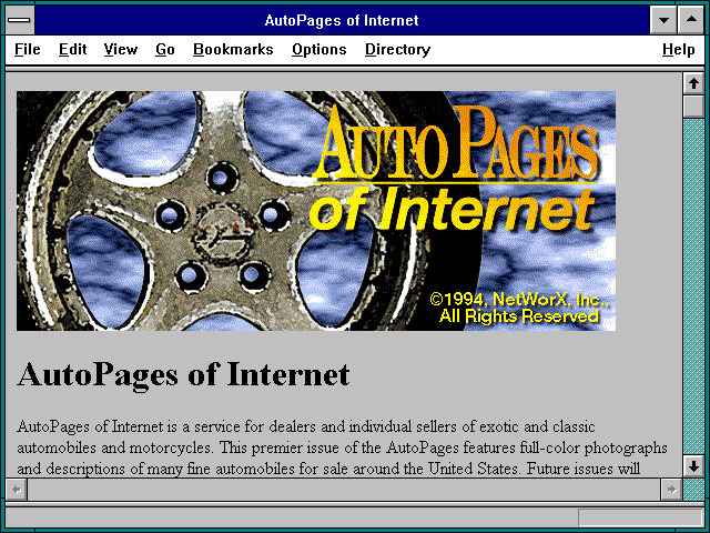Screenshot of AutoPages of Internet