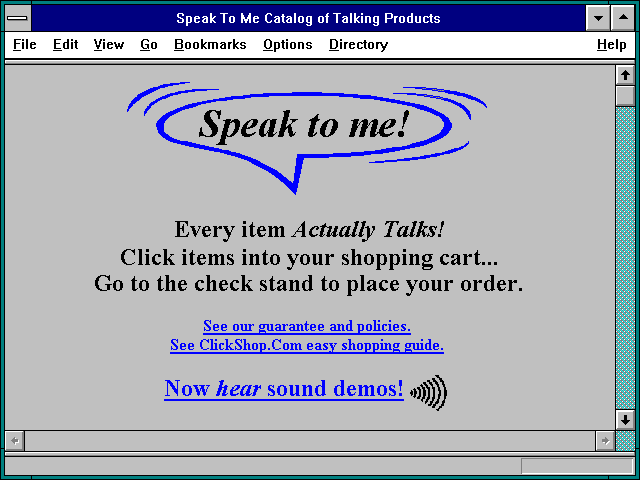 Screenshot of Speak To Me Catalog of Talking Products