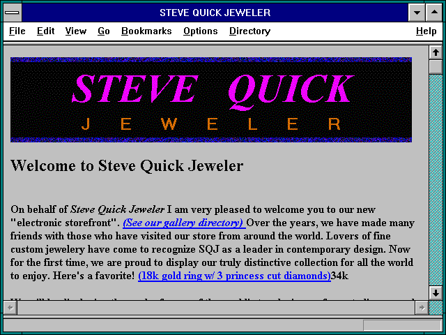 Screenshot of Jewelry by Steve Quick