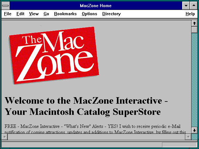 Screenshot of MacZone Home