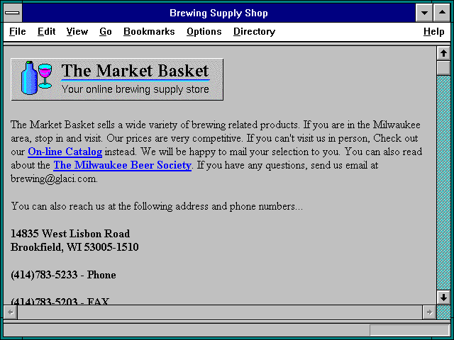 Screenshot of Brewing Supply Shop
