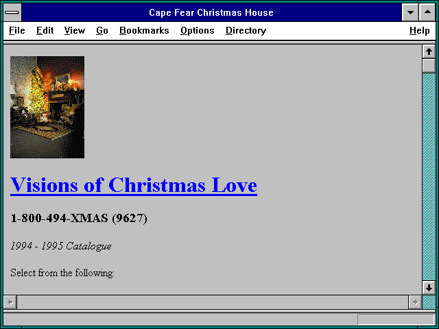 Screenshot of Cape Fear Christmas House Catalogue