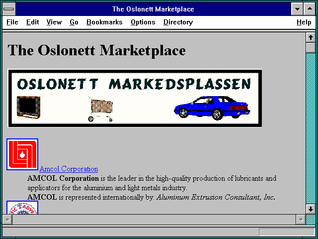 Screenshot of The Oslonett Marketplace