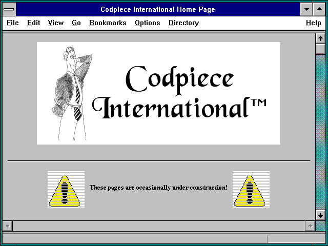 Screenshot of Codpiece International Home Page