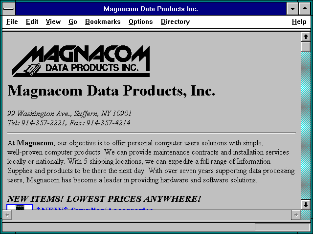 Screenshot of Magnacom Data Products Inc.