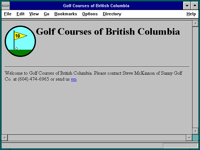 Screenshot of Golf Courses of British Columbia