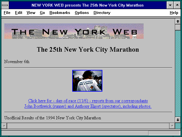 Screenshot of NEW YORK WEB presents The 25th New York City Marathon
