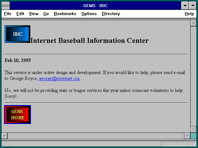 Screenshot of GEMS - IBIC