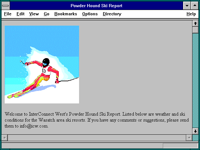 Screenshot of Powder Hound Ski Report