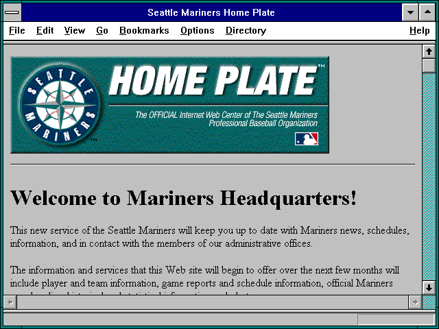 Screenshot of Seattle Mariners Home Plate