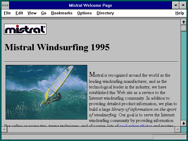 Screenshot of Mistral Welcome Page
