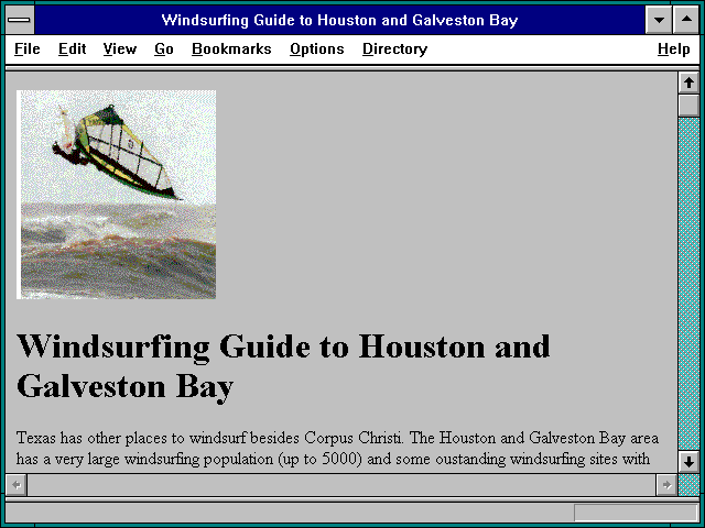 Screenshot of Windsurfing Guide to Houston and Galveston Bay