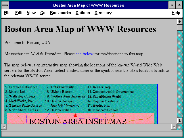 Screenshot of Massachusetts Map of WWW Resources