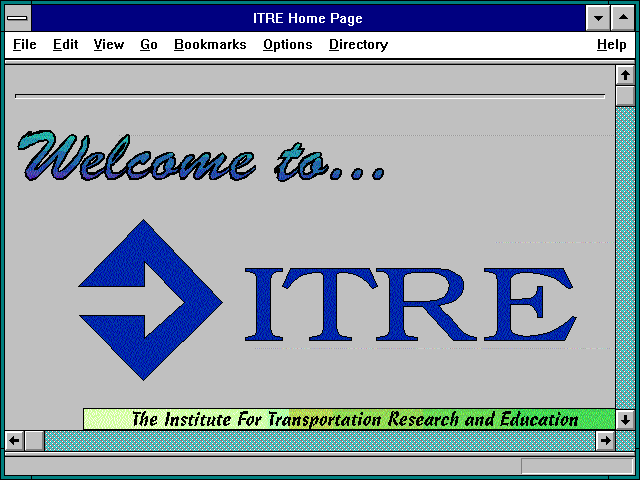Screenshot of ITRE Home Page