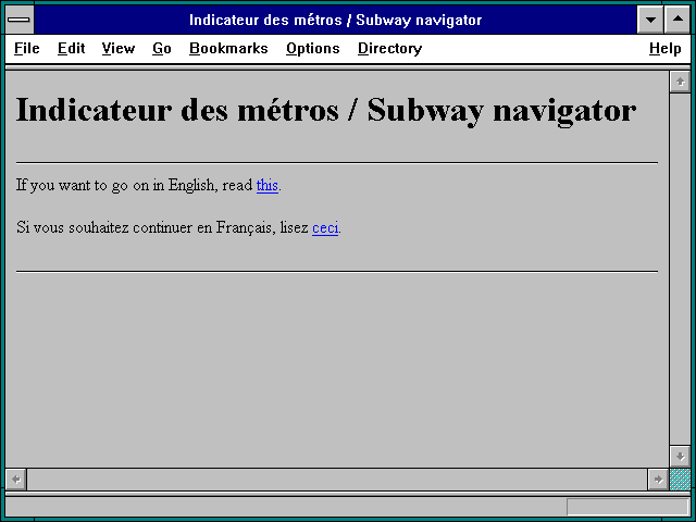 Screenshot of Subway navigator