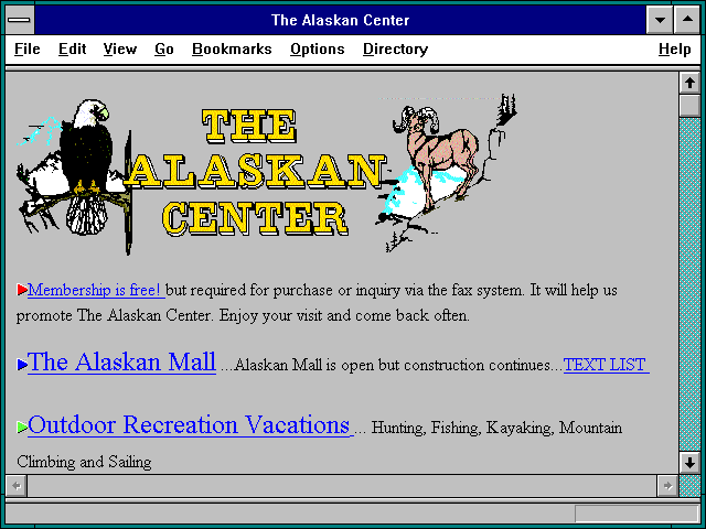 Screenshot of The Alaskan Center
